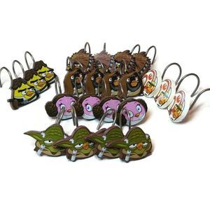 22 pcs Angry Birds Bathroom Curtain Rings